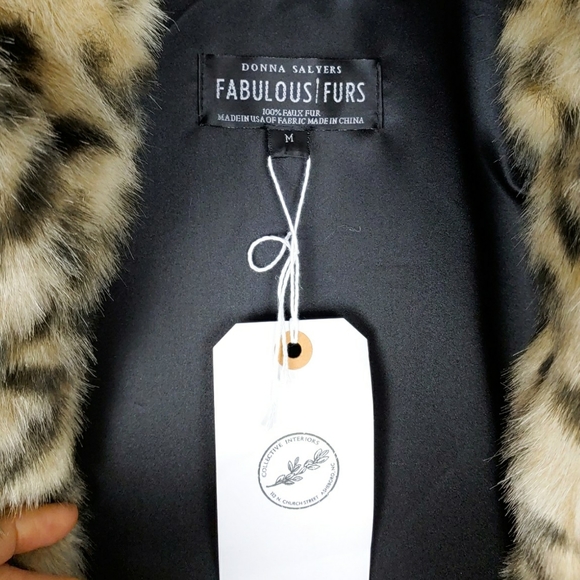 ~~SOLD~~~NWT-Donna Salyers Signature Leopard Faux Fur Coat - Picture 4 of 8